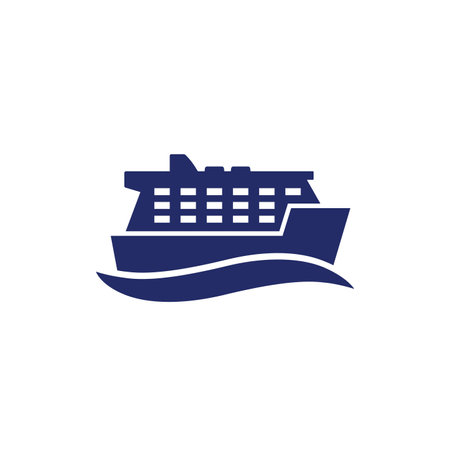 cruise ship icon on whiteのイラスト素材
