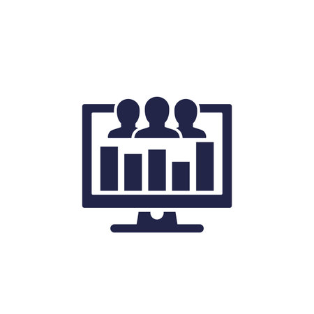 customer demographics analysis icon on whiteのイラスト素材