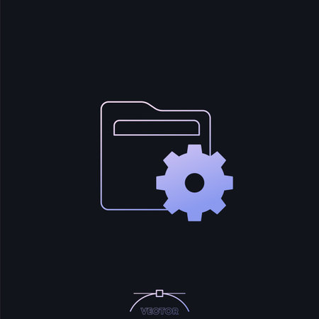 folder settings icon with gradientのイラスト素材
