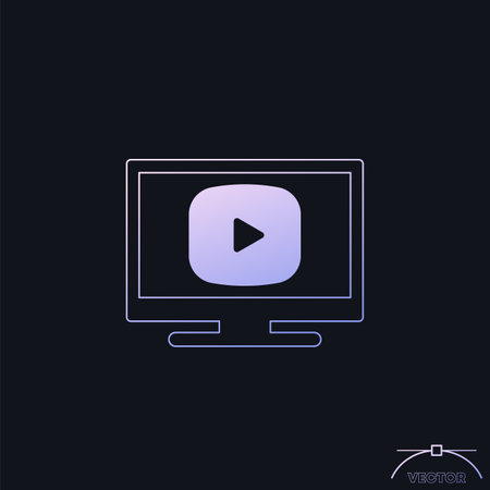 video content icon with a TV, vectorのイラスト素材
