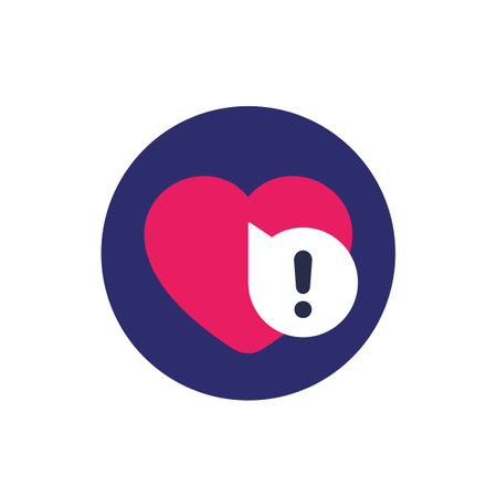 Heart warning icon, flat vectorのイラスト素材