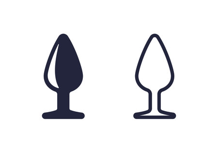anal plug icon in two stylesのイラスト素材
