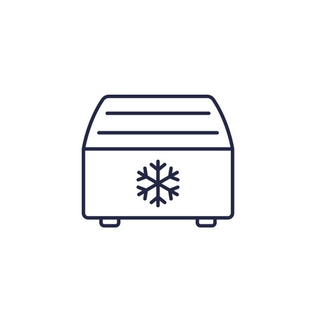 fridge, supermarket freezer or chiller line iconのイラスト素材