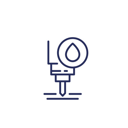 waterjet icon on white, water jet cutter vectorのイラスト素材