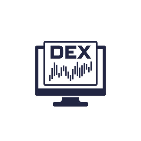DEX, Decentralized exchange icon on whiteのイラスト素材