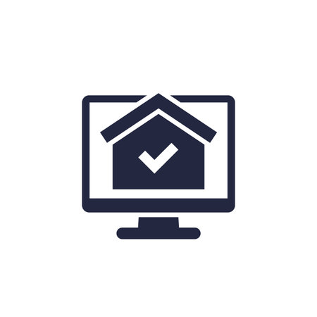 online building permit icon on whiteのイラスト素材