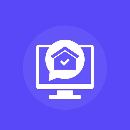 online building permit icon with a houseのイラスト素材