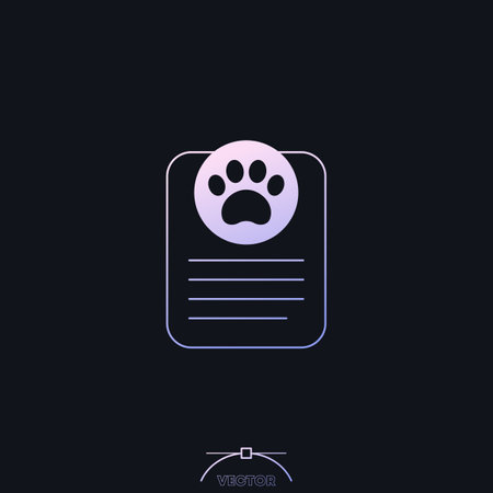 Dog, pet document icon with gradientのイラスト素材