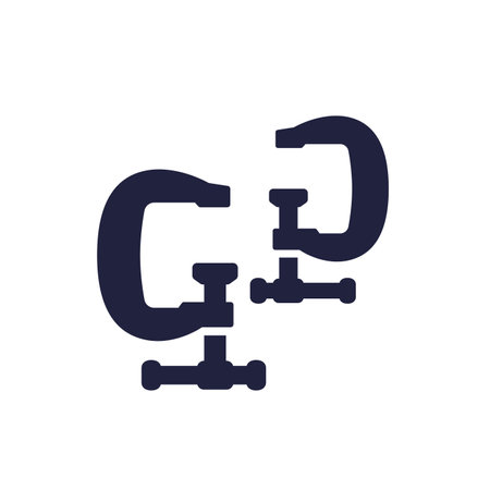 clamps icon, G-cramps on white, vectorのイラスト素材