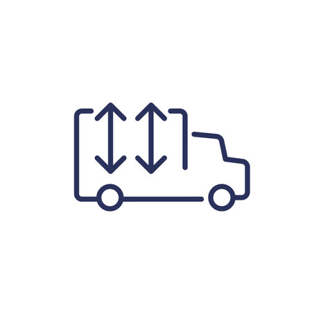 truck height icon in line designのイラスト素材