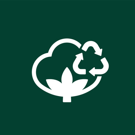 recycled cotton icon, vector labelのイラスト素材