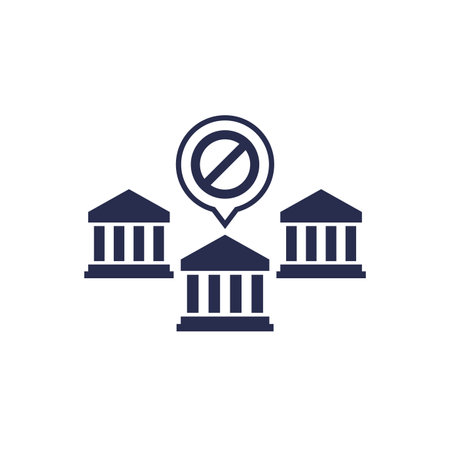 bank under sanctions icon, financial institutionsのイラスト素材