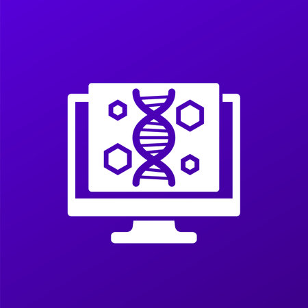 genetics and dna research iconのイラスト素材