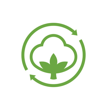 recycled cotton icon, vector signのイラスト素材
