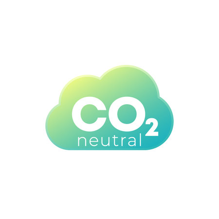 carbon neutral icon, co2 neutrality designのイラスト素材