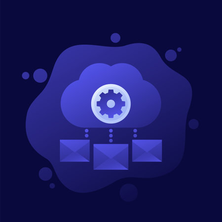 email automation, SaaS platform icon with cloudのイラスト素材