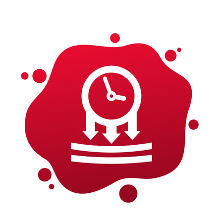 pressure or impact icon with a clock, vectorのイラスト素材