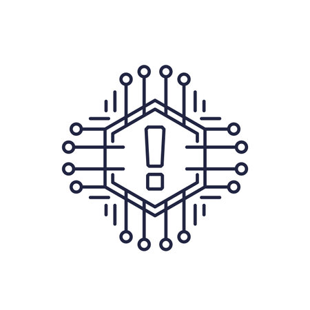 system error, warning alert line iconのイラスト素材