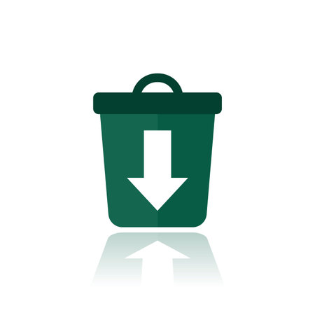 waste reduction icon with green trash binのイラスト素材