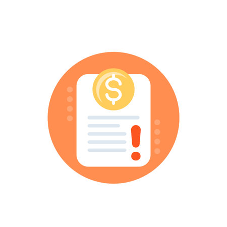 Invoice payment error icon, flat vectorのイラスト素材
