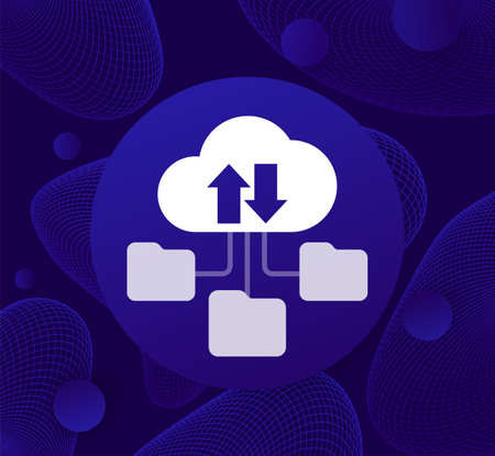 cloud and folders vector iconのイラスト素材