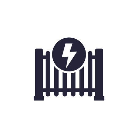 Electric gate icon on whiteのイラスト素材
