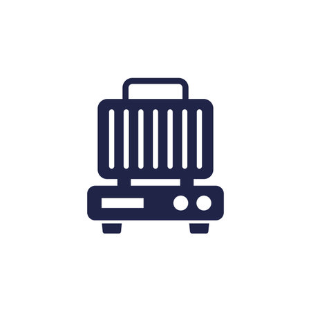 electric grill icon on whiteのイラスト素材
