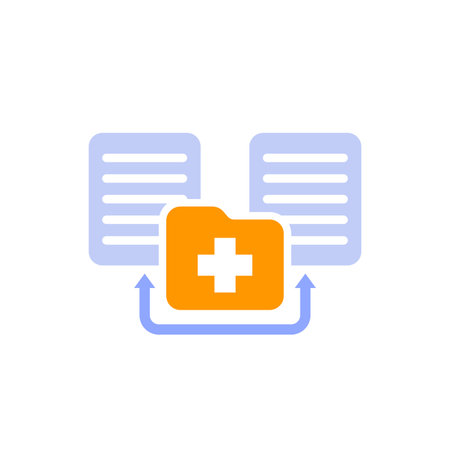 medical documents or patient files icon on whiteのイラスト素材