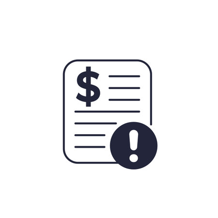 Invoice payment error icon, unpaid bill vectorのイラスト素材