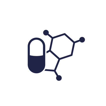 Steroid, hormone therapy icon on whiteのイラスト素材