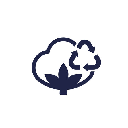 recycled cotton icon on whiteのイラスト素材