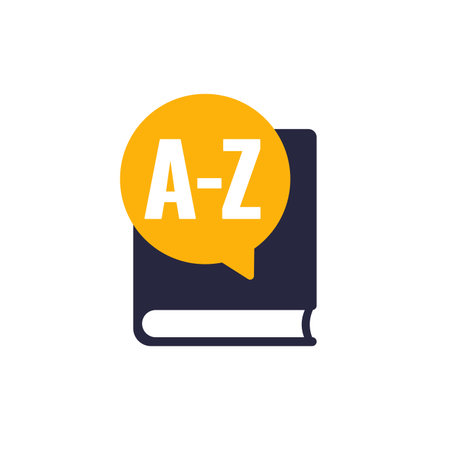 dictionary icon, grammar textbook pictogramのイラスト素材