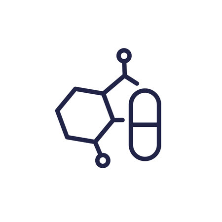 Steroid, hormone therapy line iconのイラスト素材