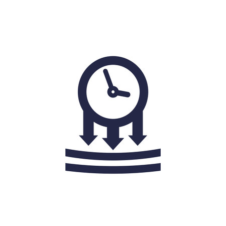 pressure, impact icon with a clockのイラスト素材