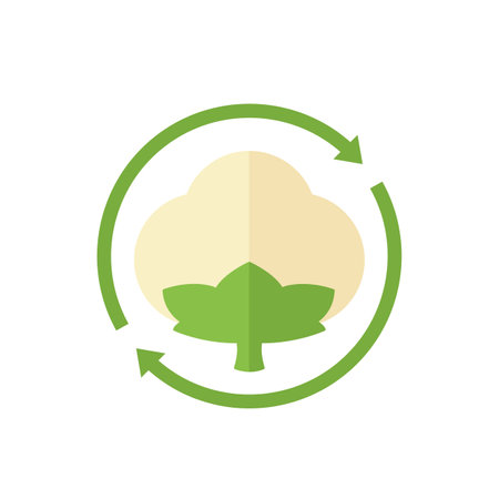 recycled cotton icon in flat designのイラスト素材