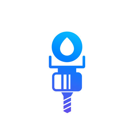 Cutting with water icon, CNC vectorのイラスト素材