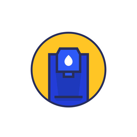 water refill station icon, flat vectorのイラスト素材