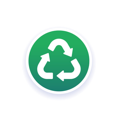 recycling vector icon, round designのイラスト素材