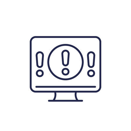 system error icon, warning alert line vectorのイラスト素材