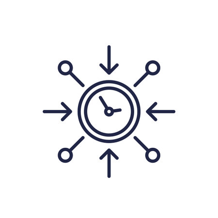 impact and time line icon with a clockのイラスト素材