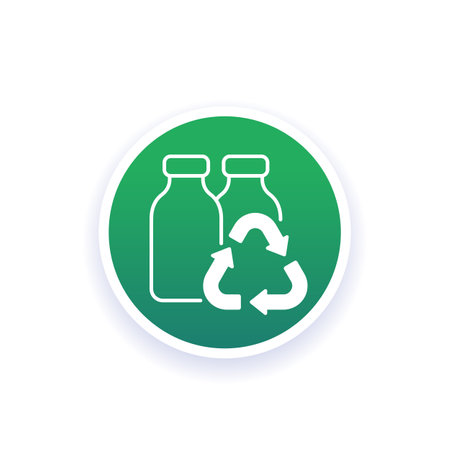 recycling plastic bottles vector iconのイラスト素材