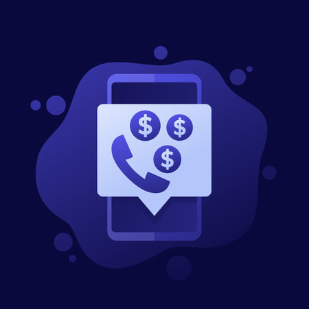 phone call cost icon, vector designのイラスト素材