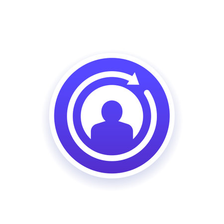 employee turnover icon, round vector designのイラスト素材