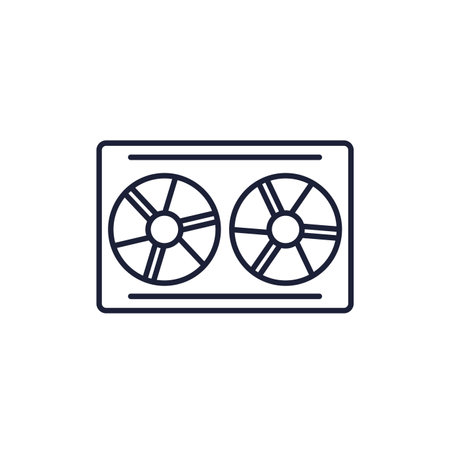 air cooling system line icon on whiteのイラスト素材