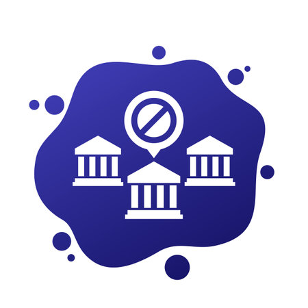 bank under sanctions icon, vectorのイラスト素材