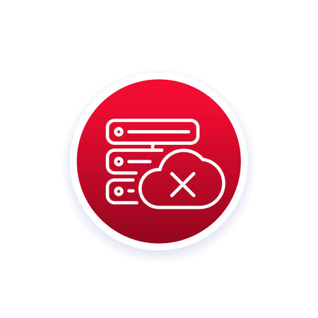server offline icon with a cloud, line vectorのイラスト素材