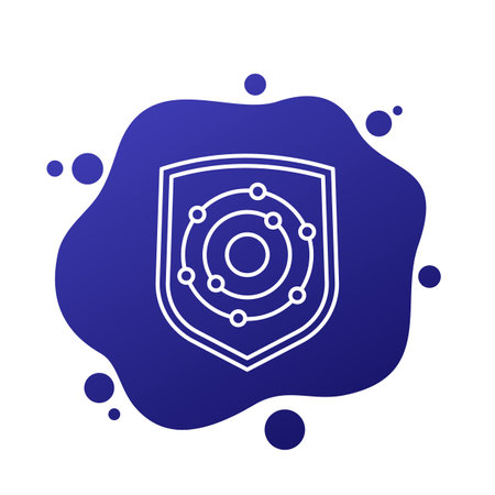 antioxidant icon with shield, line designのイラスト素材