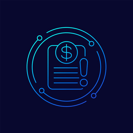 Invoice payment error icon, linear designのイラスト素材