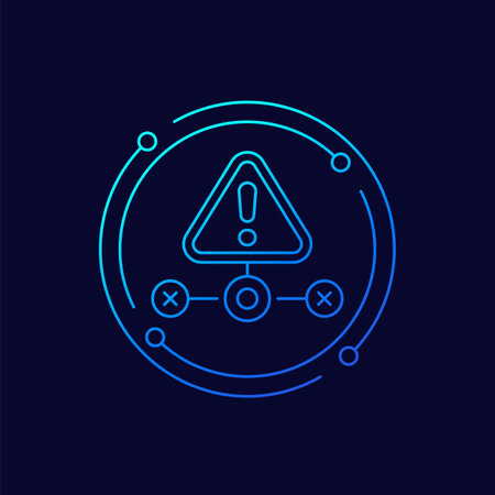 system error or warning icon, linear designのイラスト素材