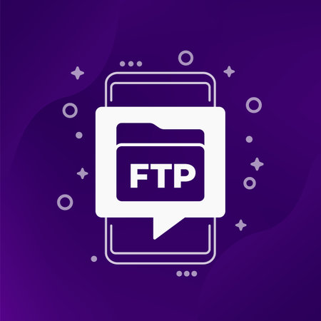 ftp icon with a smart phoneのイラスト素材